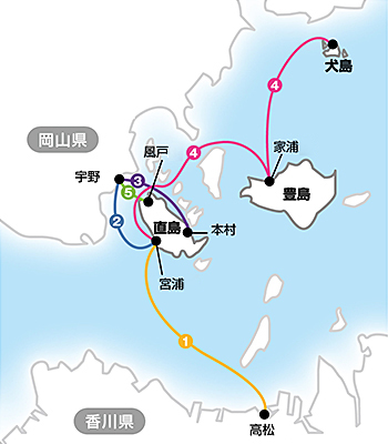 直島行きフェリー 旅客船 豊島 犬島行き高速旅客船なら四国汽船株式会社